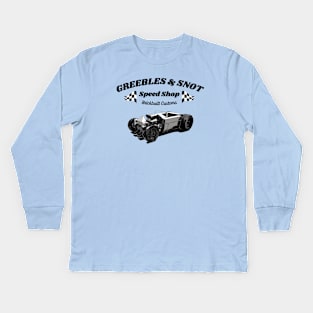 Greebles & Snot Speed Shop Hotrod Roadster Kids Long Sleeve T-Shirt